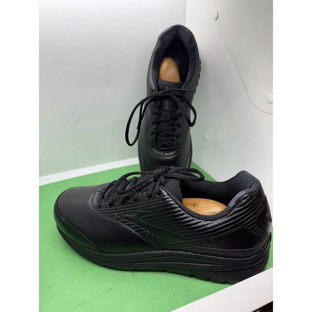 Men's 13 2E W Wide Brooks Addiction Walker 2 1103182E072 Black Leather Shoes